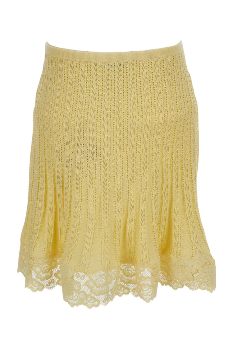 Self-Portrait Pointelle Knit Mini Skirt