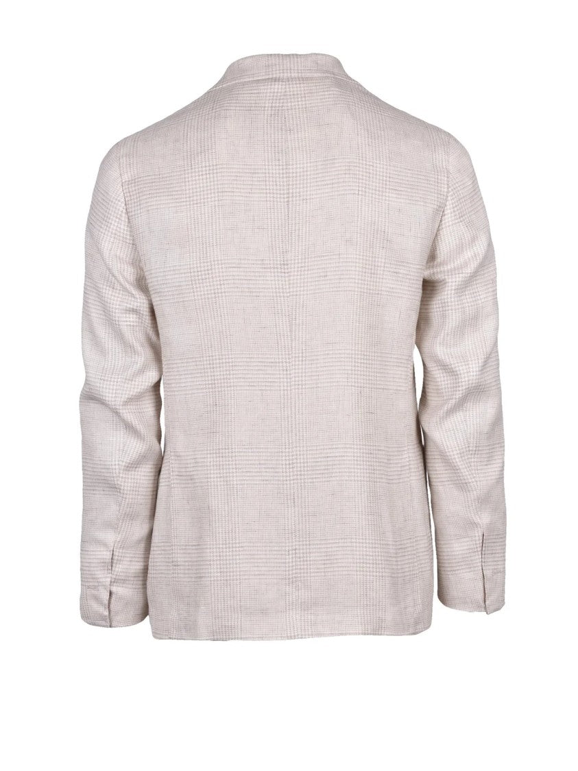 Eleventy Beige Linen Wool Silk Jacket Trousers Set