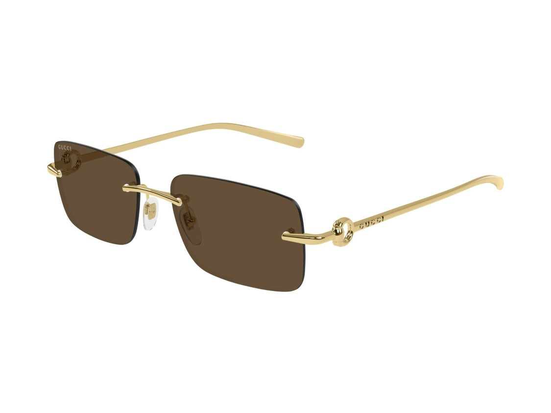 Gucci Gold Gg1703s Rimless Square Sunglasses