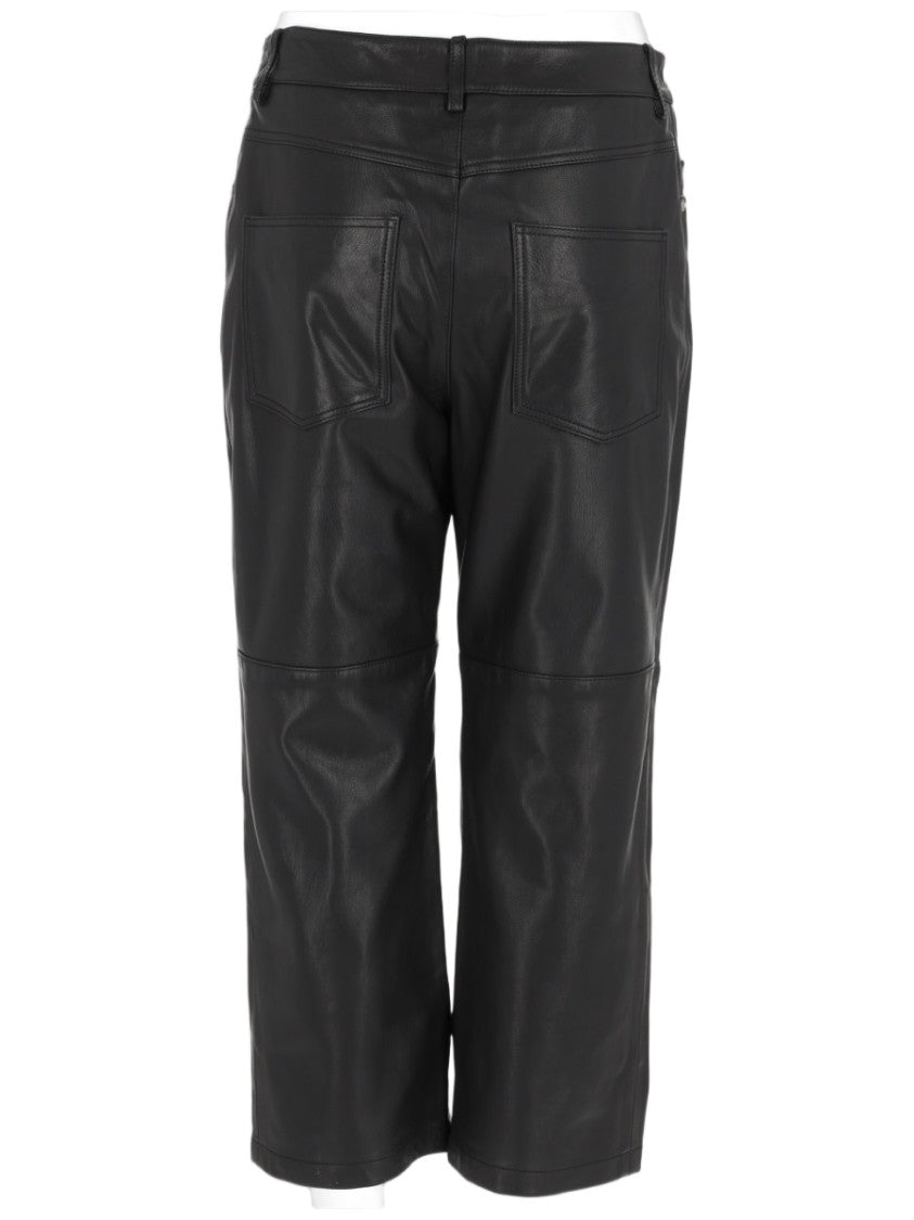 Alexander Mcqueen Cropped Faux Leather Five-Pocket Pants