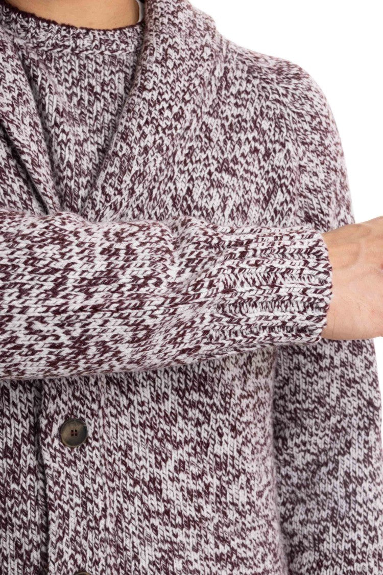 Barba Shawl Collar Virgin Wool Moulinè Sweater