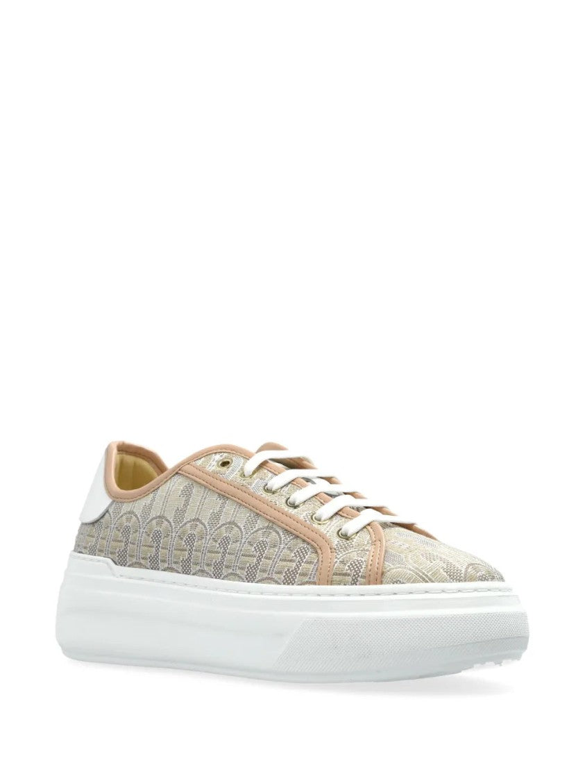Furla Beige Textured Furla Nuage Sneakers