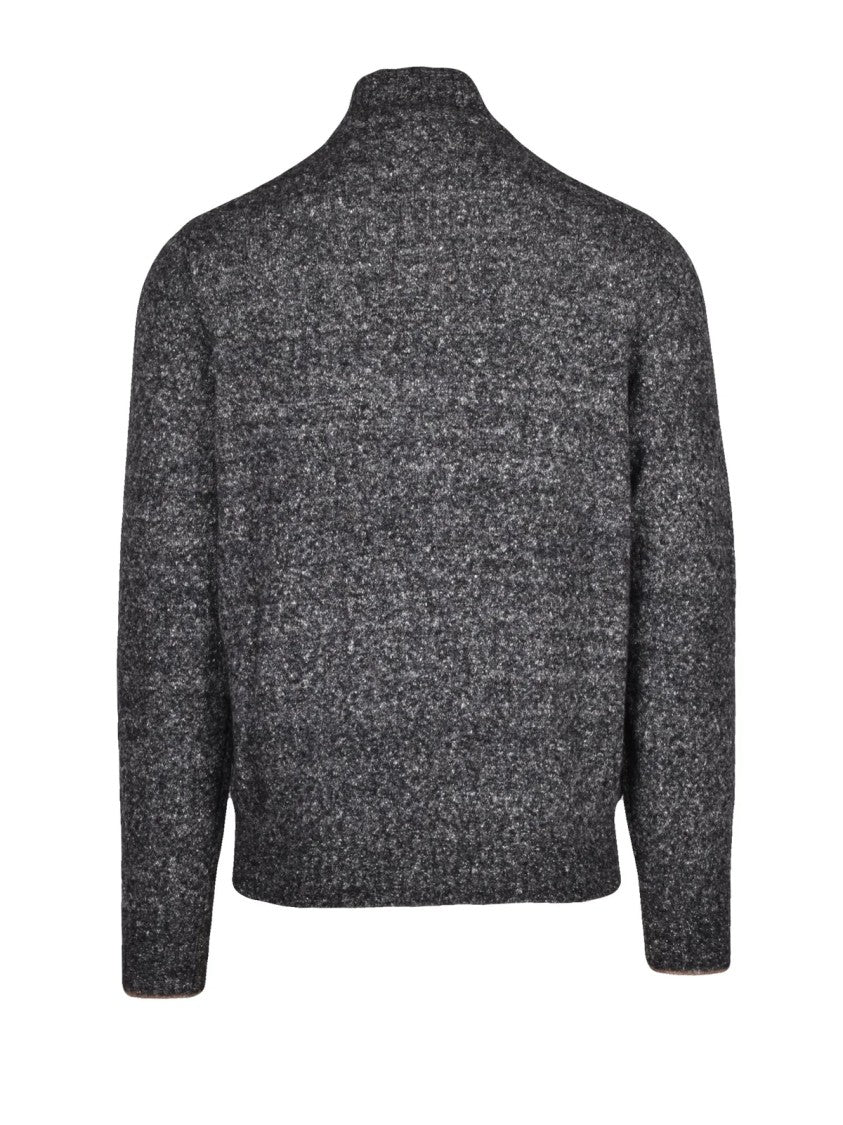 Brunello Cucinelli Grey Alpaca-Blend Zip Cardigan