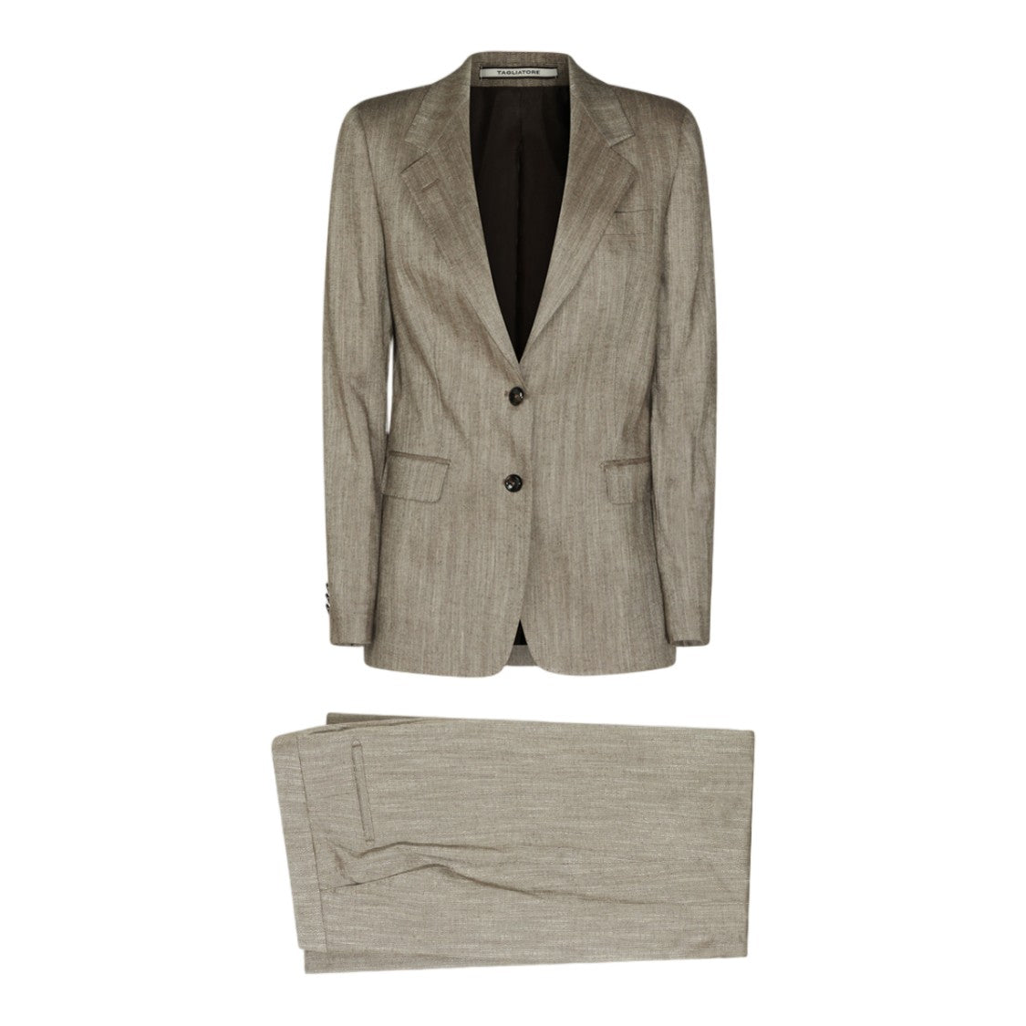 Tagliatore Tailored Herringbone Blazer And Trousers Set