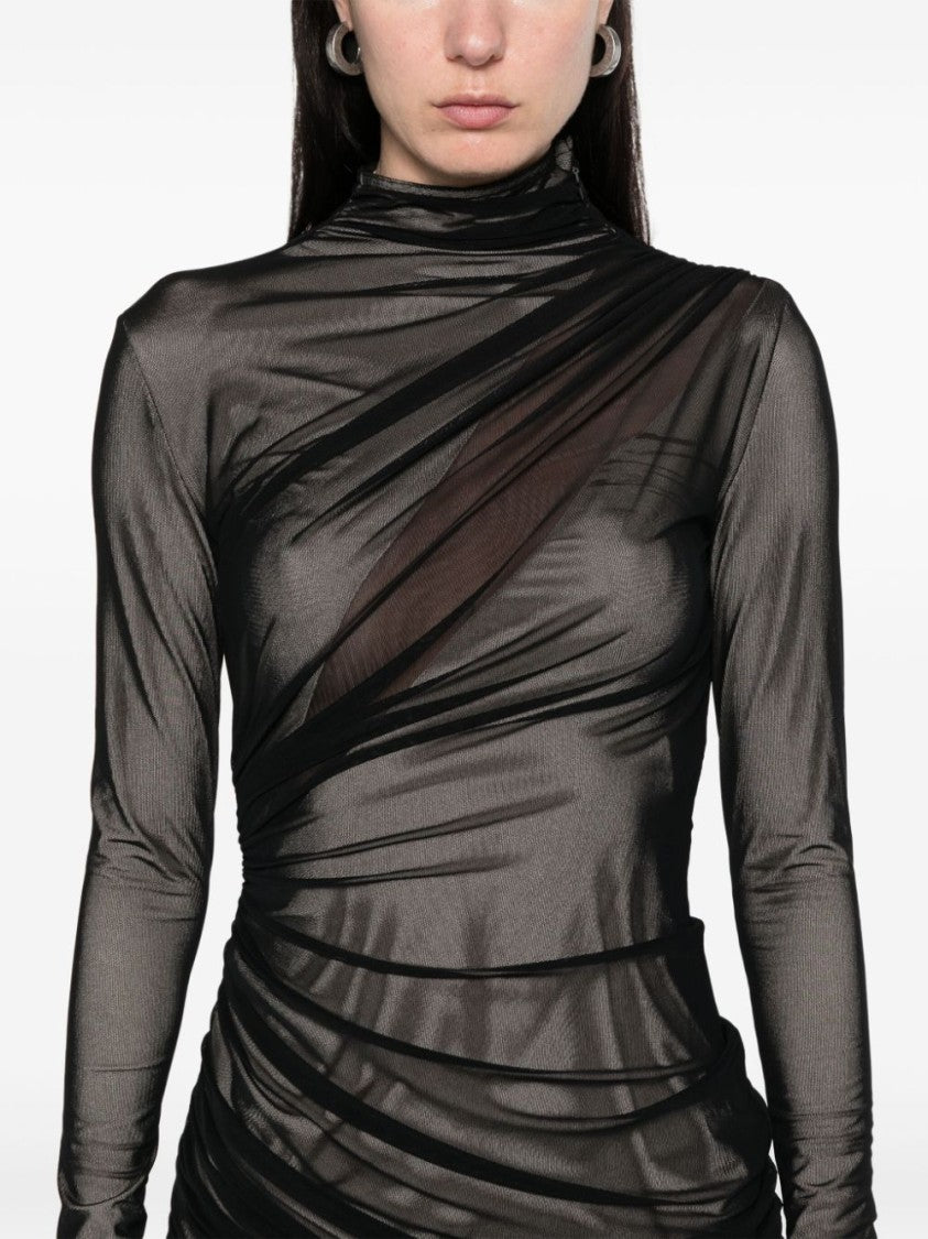Mugler Asymmetrical Hem Midi Dress