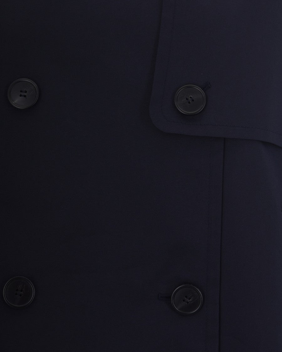 Max Mara Short Double-Breasted Trench Coat In Water-Repellent Gabardine