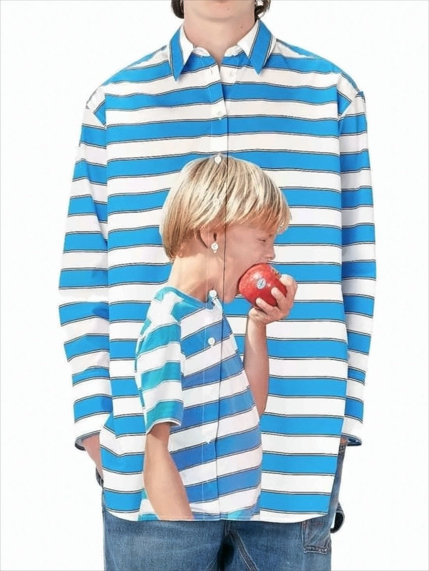 J. W. Anderson Bold Striped Long Sleeve Shirt With Classic Collar