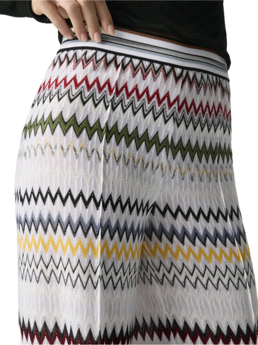 Missoni Multicolor Raschel Chevron Wide Trousers