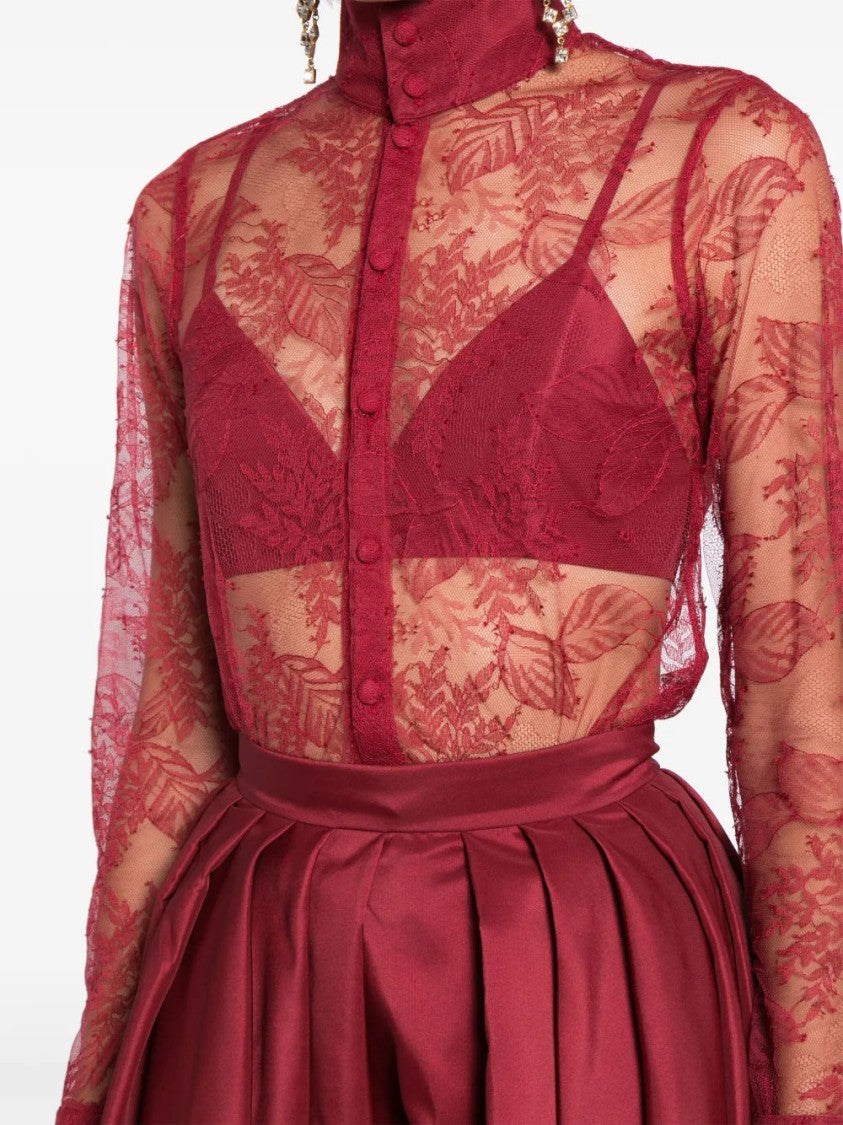 Saiid Kobeisy Lace Pleated Playsuit