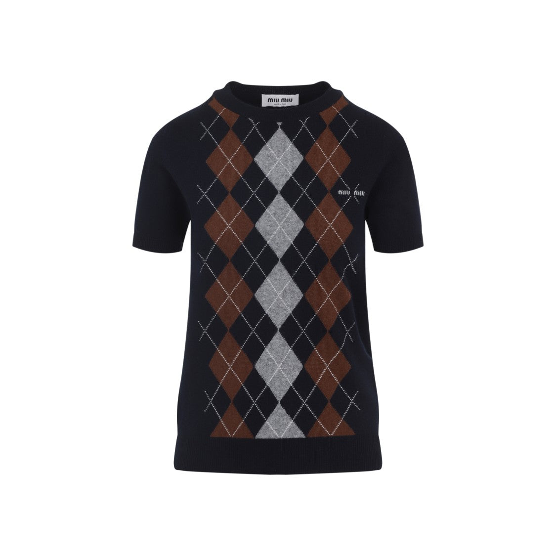 Miu Miu Argyle Pattern Cashmere Sweater