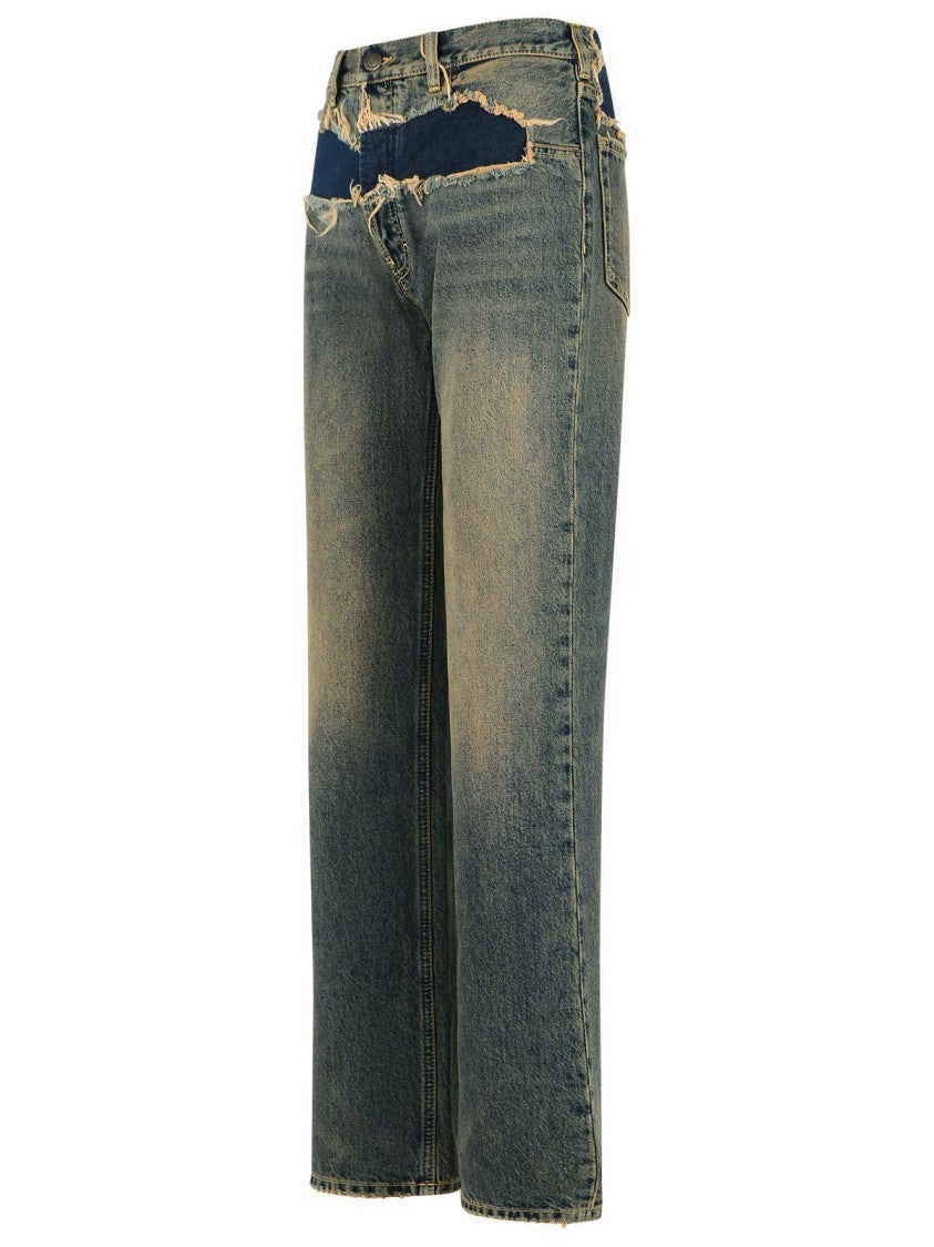 Maison Margiela Blue Cotton Jeans