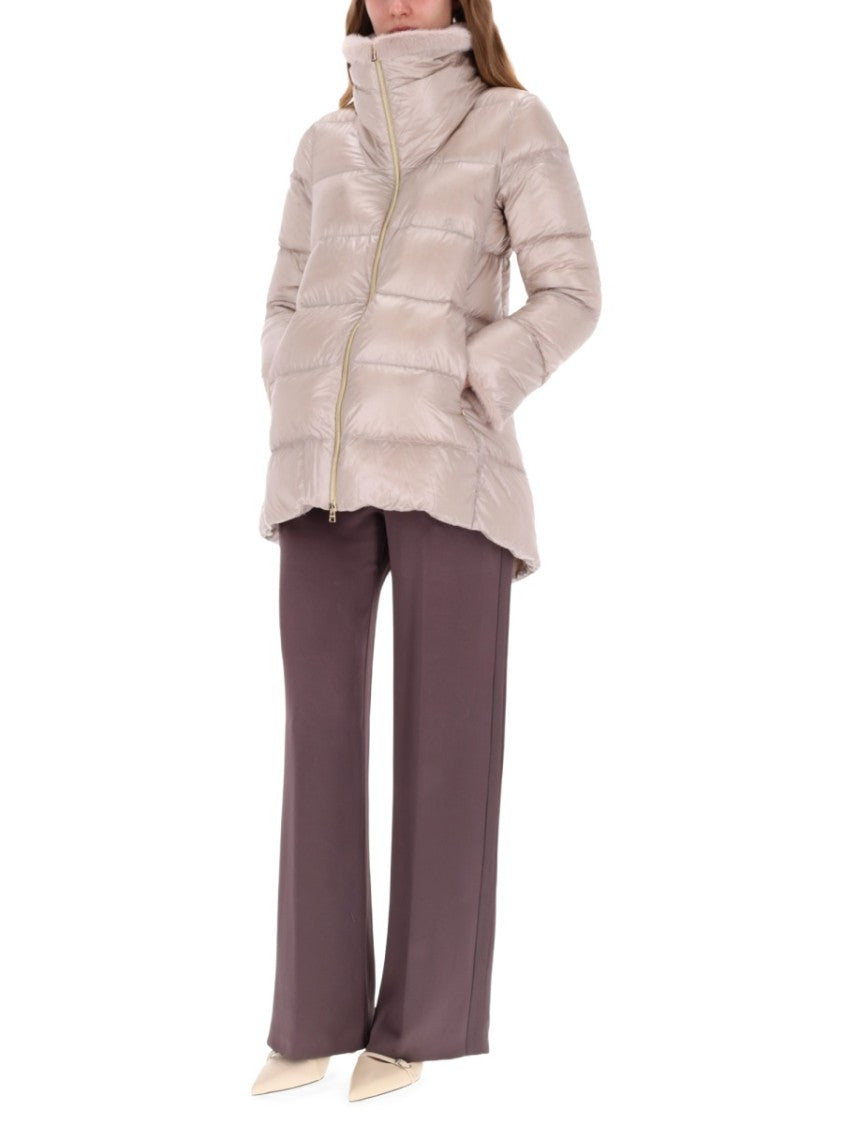 Herno Quilted Padded Multi-Color Sports Jacket With Asymmetrical Zip Closure