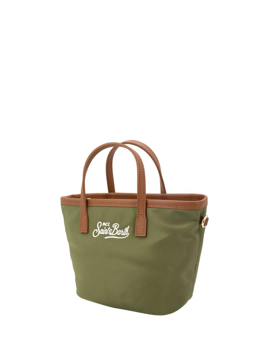 Mc2 Saint Barth Compact Mini Bag With Structured Silhouette In Military Green