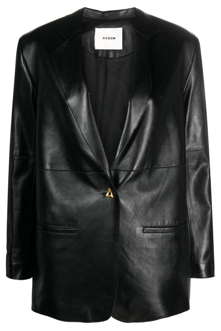 Aeron Tailored Sheep Leather Blazer With Notched Lapels