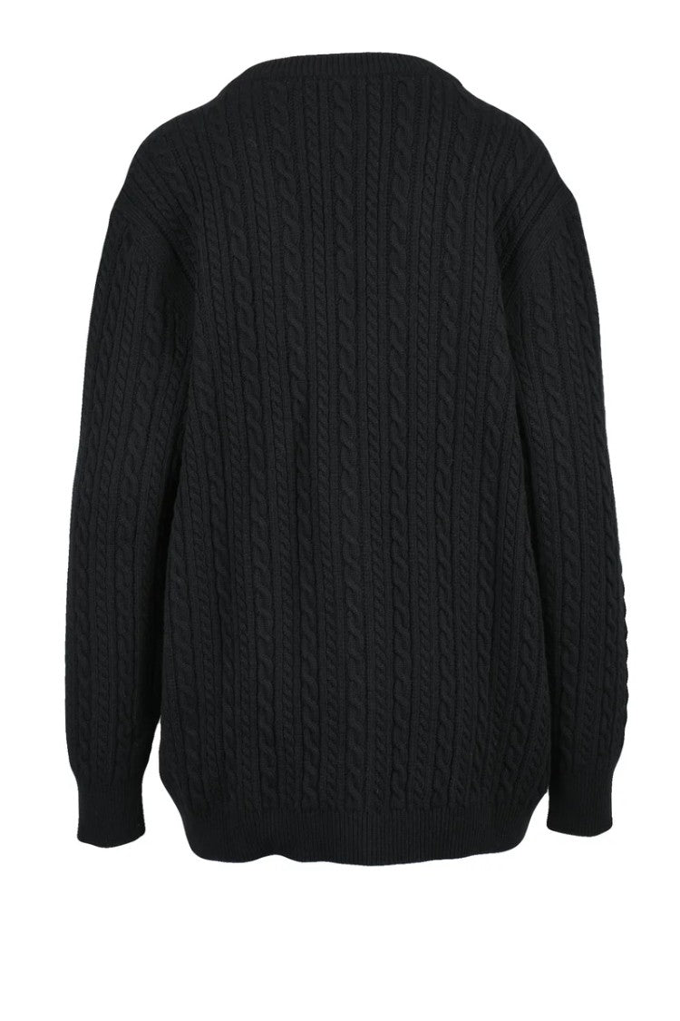 Alessandra Rich Wool Cardigan - Black