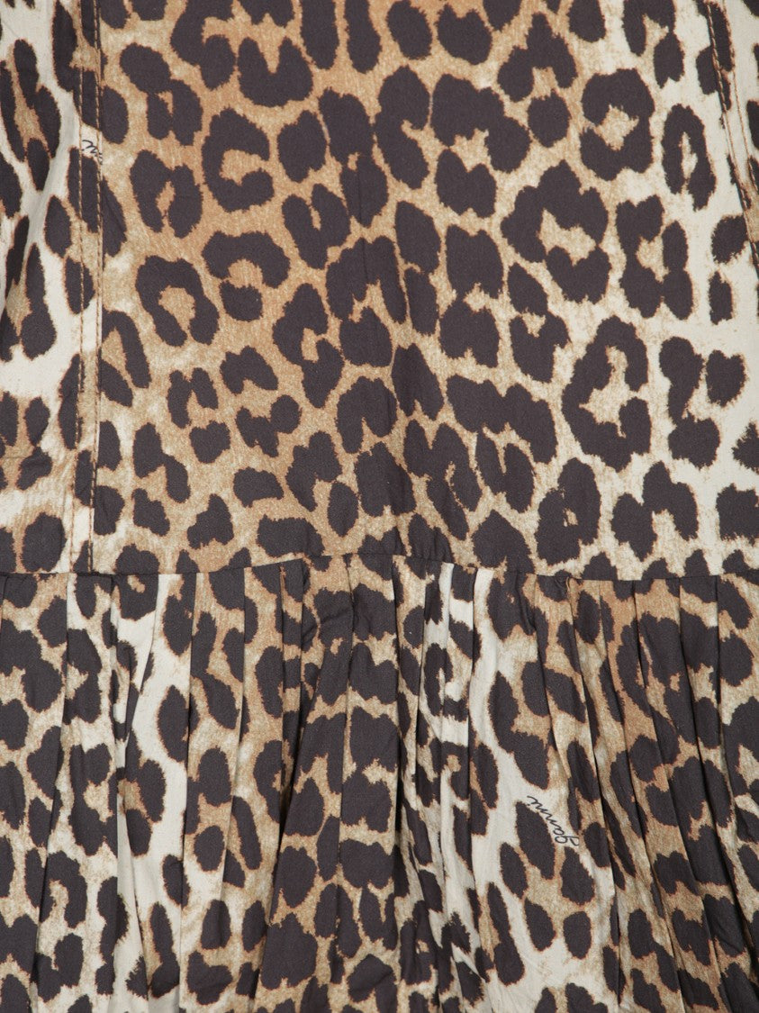 Ganni Leopard Print Corset Mini Dress
