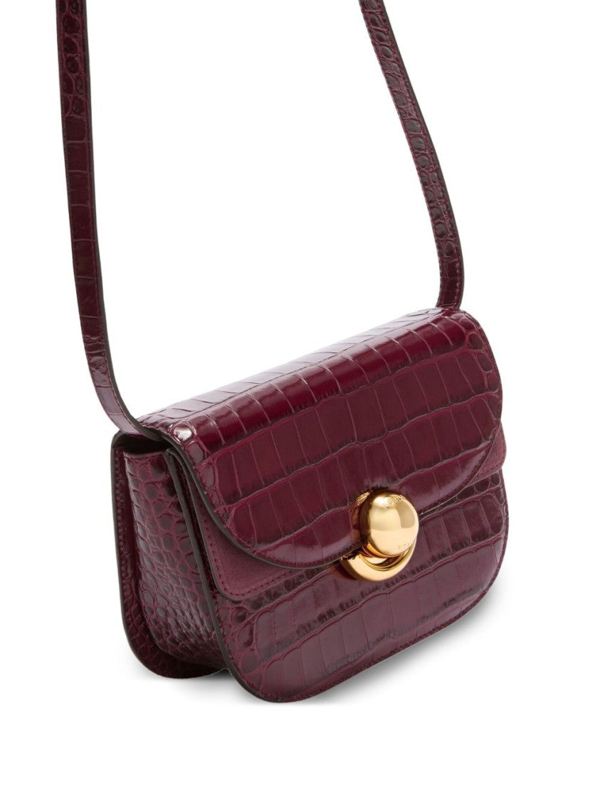 Furla Crocodile-Embossed Leather Bag With Gold-Tone Clasp