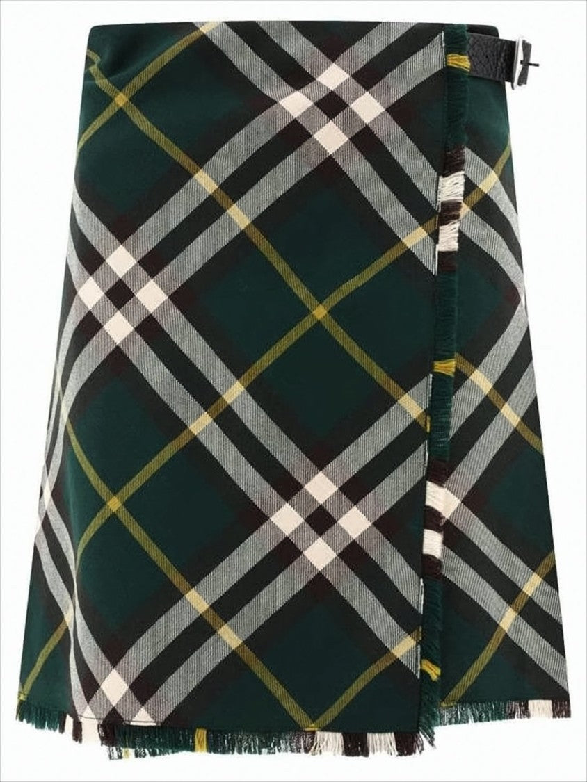 Burberry Tartan Plaid Midi Skirt