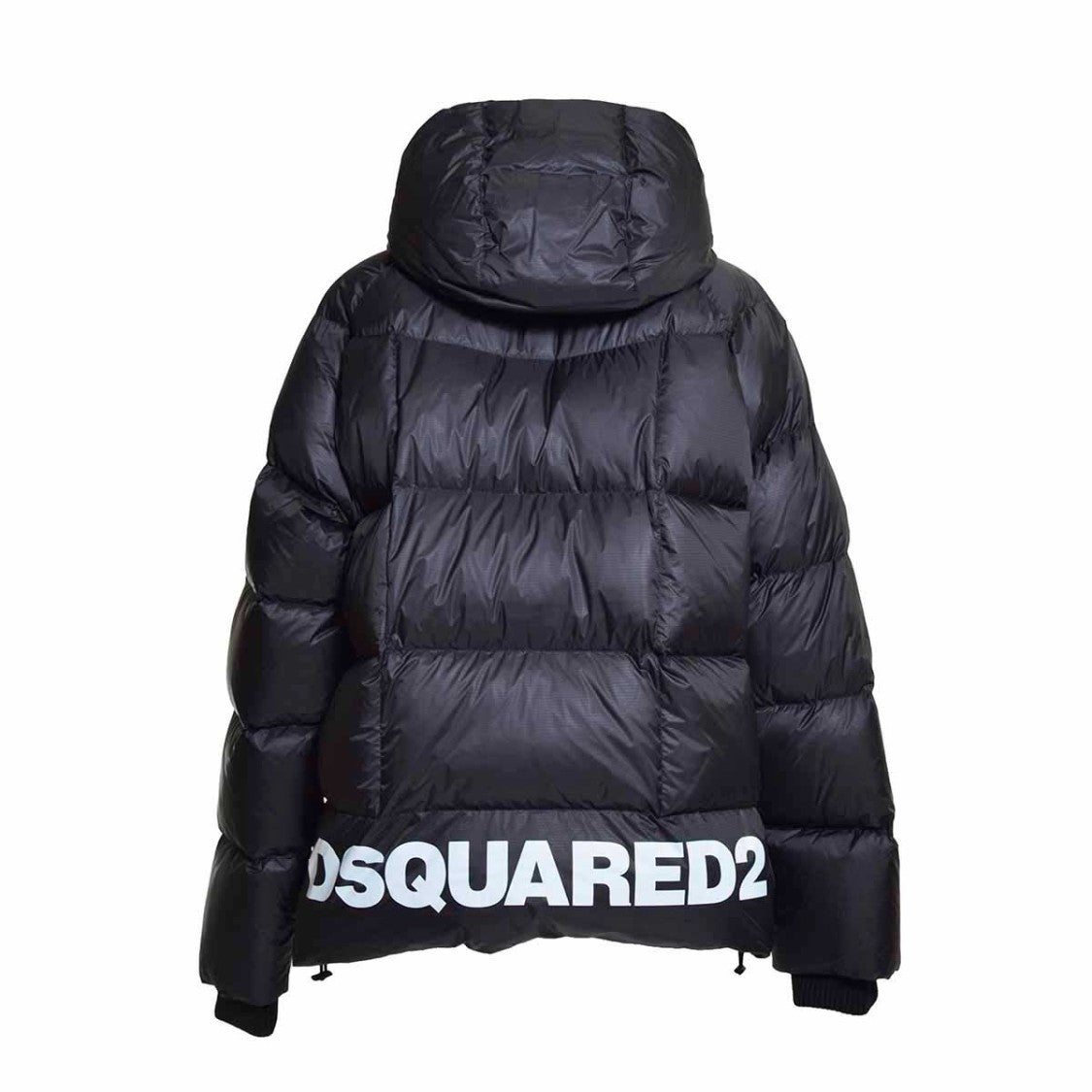 Dsquared2 Puff Kaban Blue Short Down Jacket With Hood And Back Logo