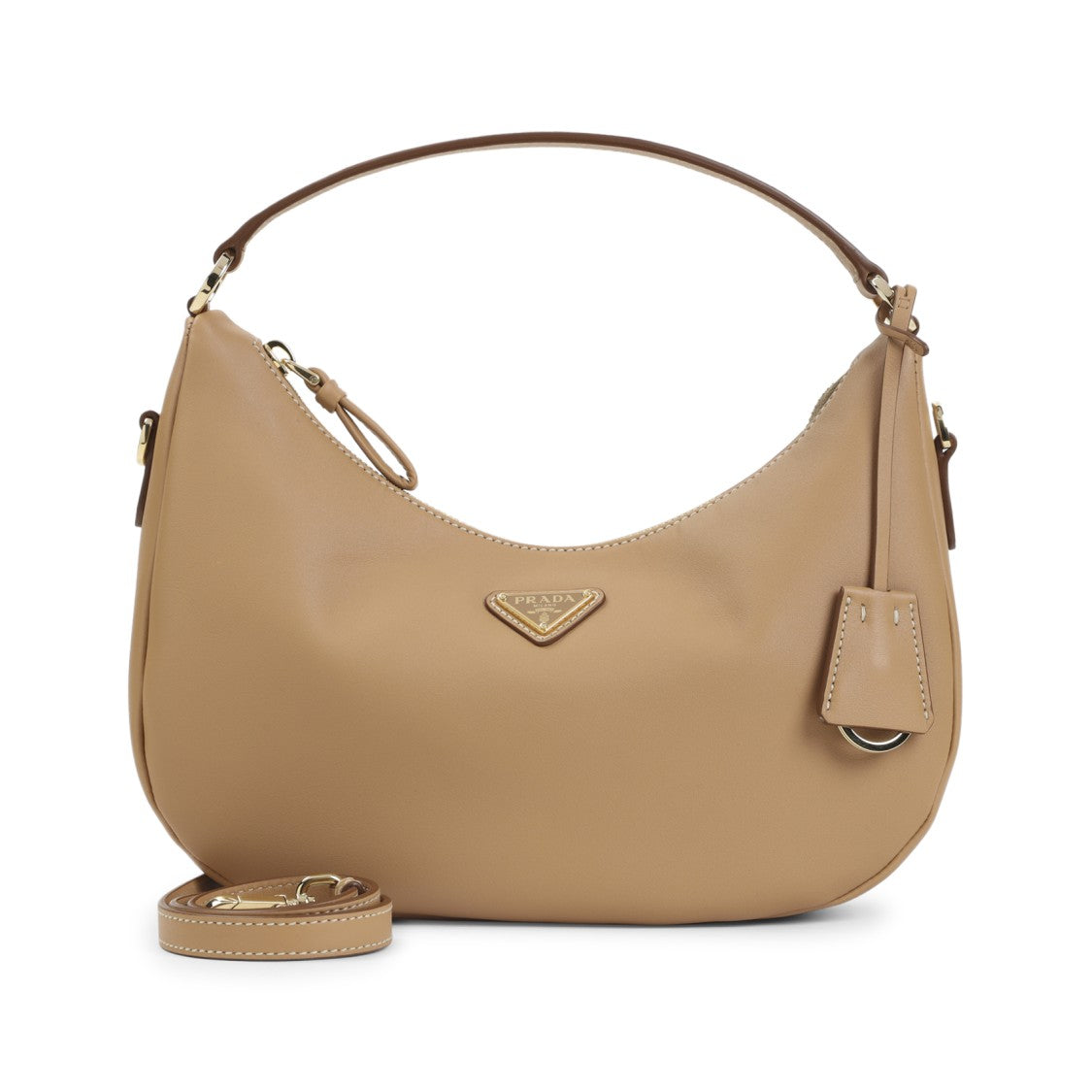 Prada Crescent-Shaped Calf Leather Handbag With Detachable Strap