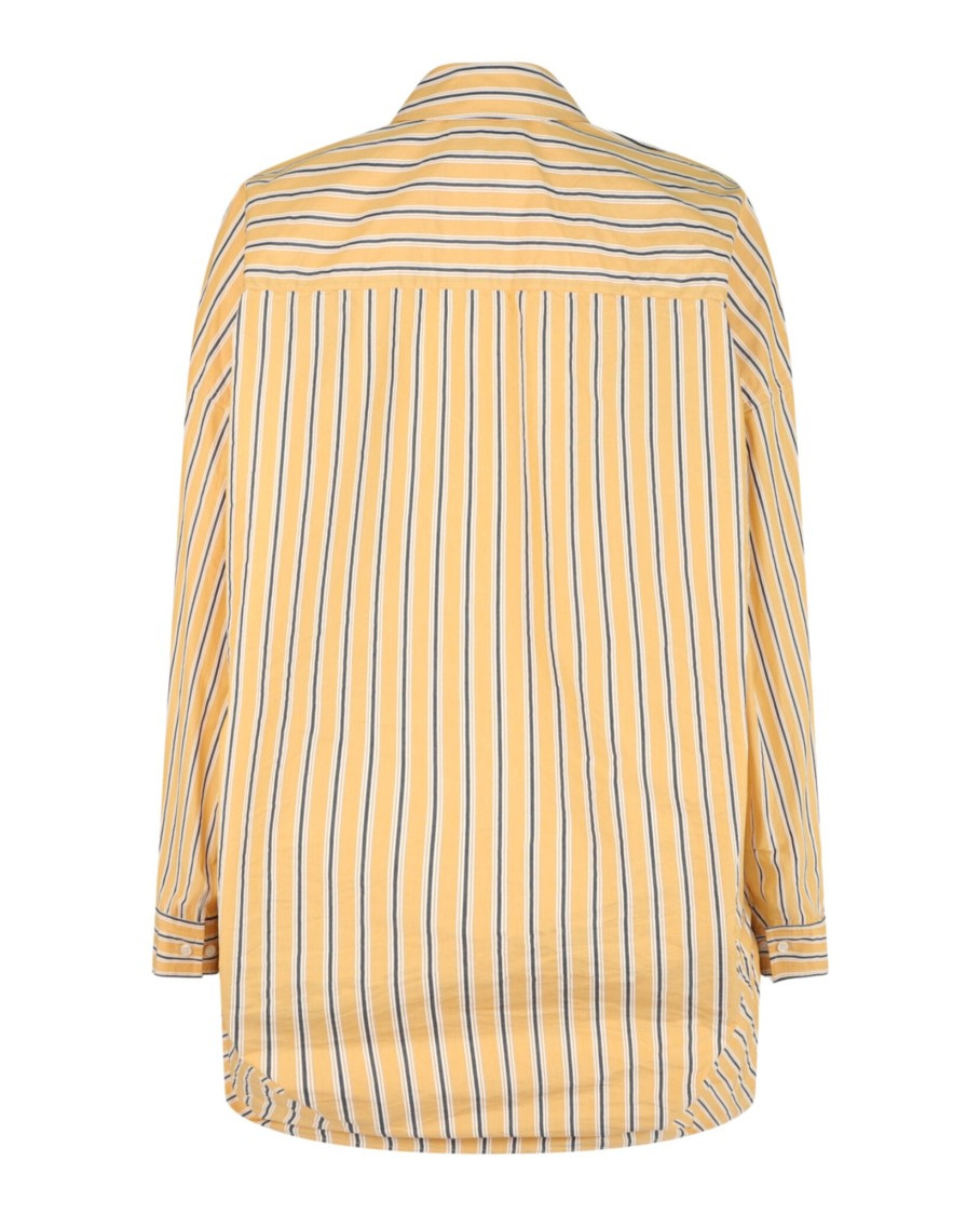 Balenciaga Cocoon Striped Poplin Shirt With Embroidered Logo