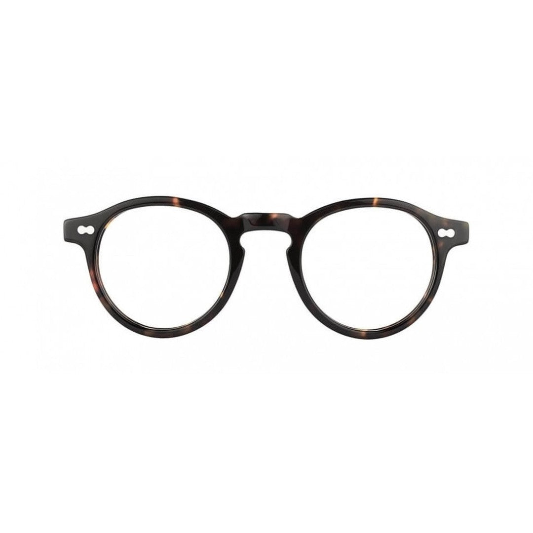 Moscot Or-Mil-O Miltzen Tortoiseshell Round Eyeglass Frames With Keyhole Bridge