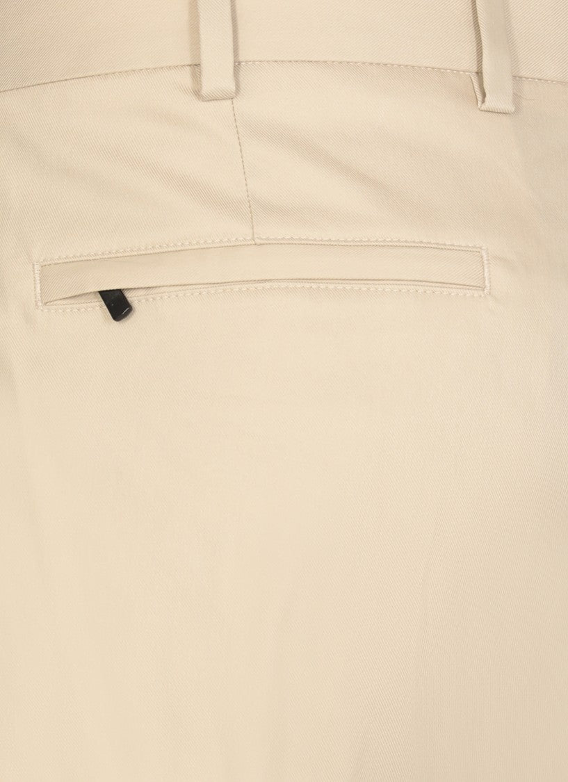 Pt Torino Beige Cotton Tailored Trousers