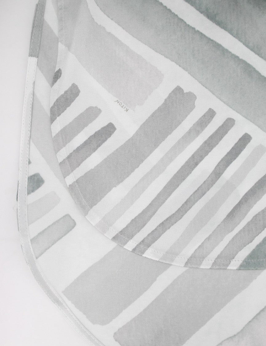 Kiton Stylish Silk Shirt In Grey And Azure