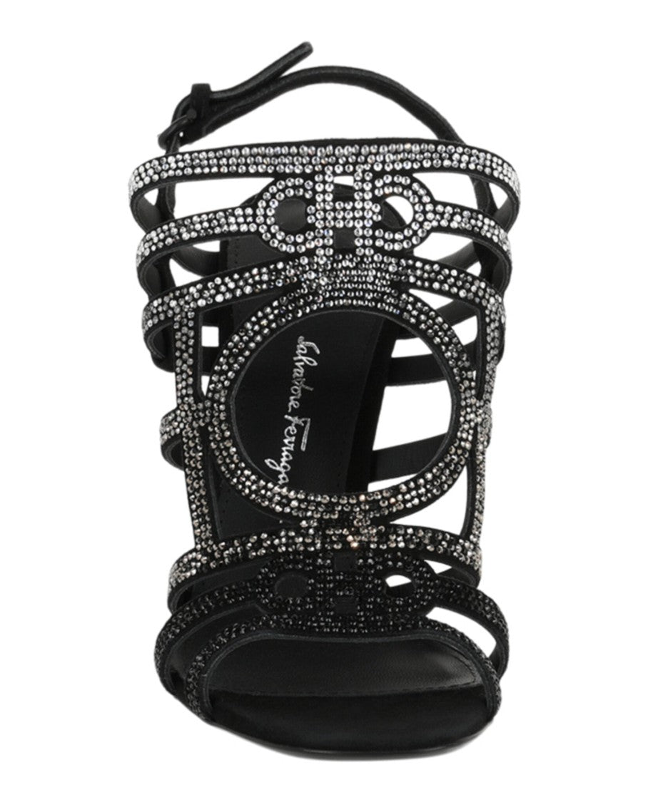Ferragamo Florenza Crystal-Embellished Slingback Heel Sandals