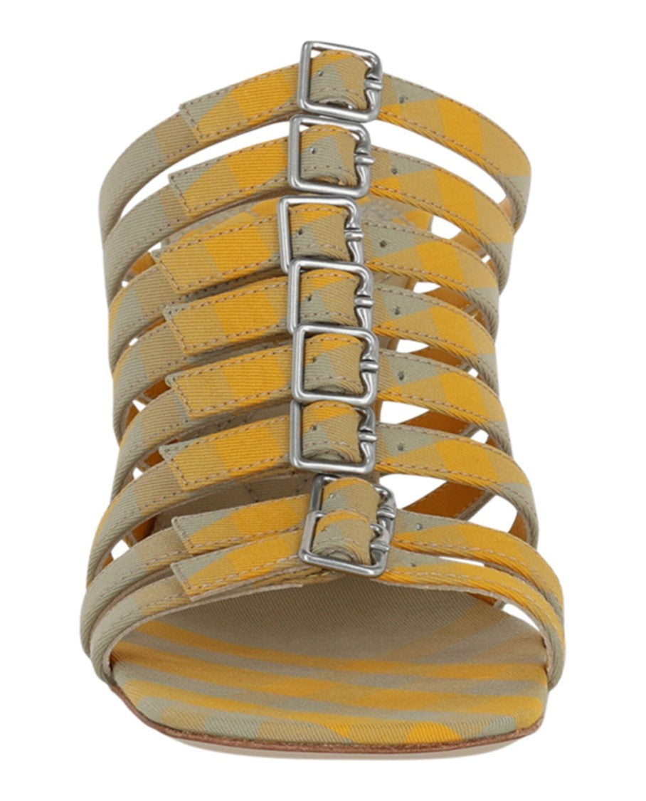 Burberry Step Check Heels Sandals