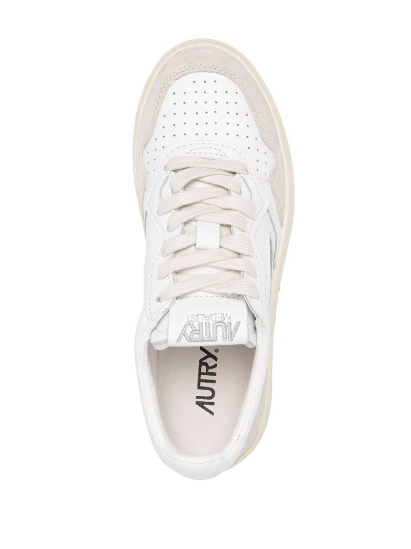 Autry Calf Leather Medalist Sneakers With Suede Accents