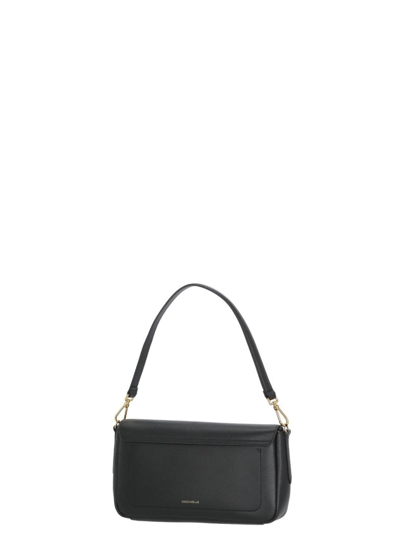 Coccinelle Medium Leather Shoulder Bag With Gold-Tone Lock Closure