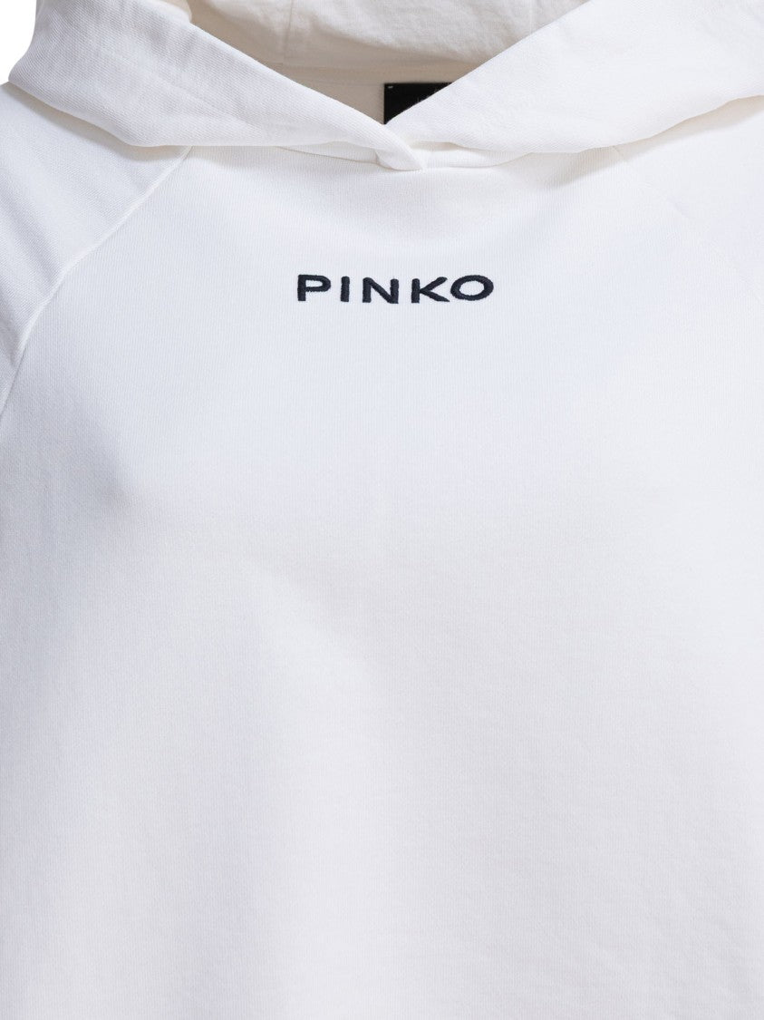 Pinko Cropped Hoodie Knitwear With Relaxed Fit