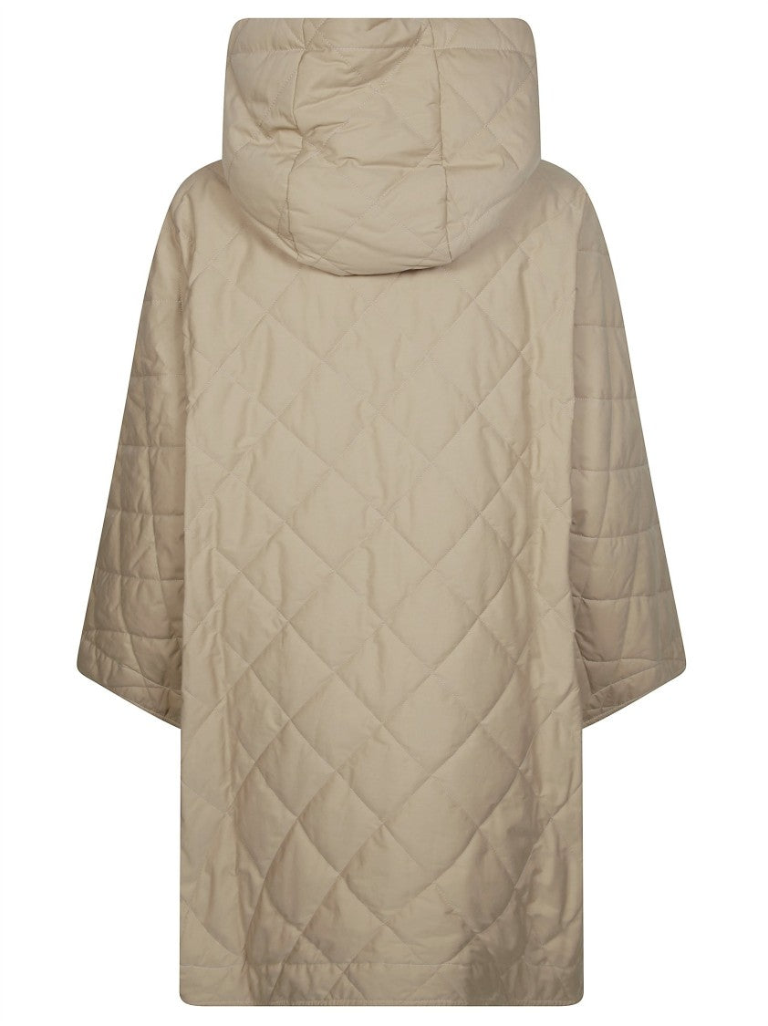 Moncler Diamond-Stitched Hooded Quilted Cape