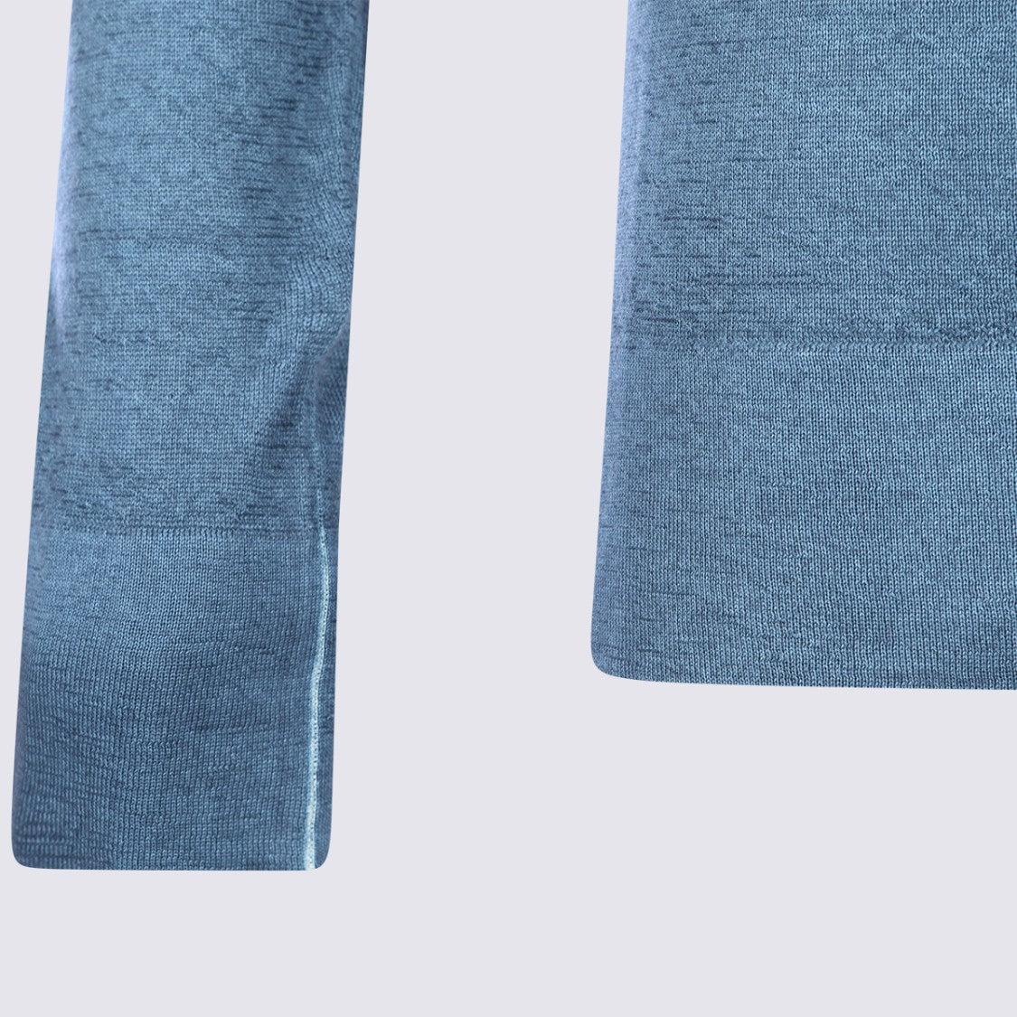 Malo Fitted Crew Neck Sweater With Ribbed Detailing