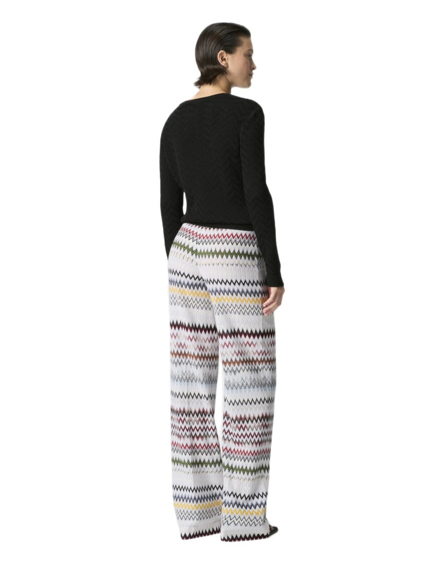 Missoni Multicolor Raschel Chevron Wide Trousers