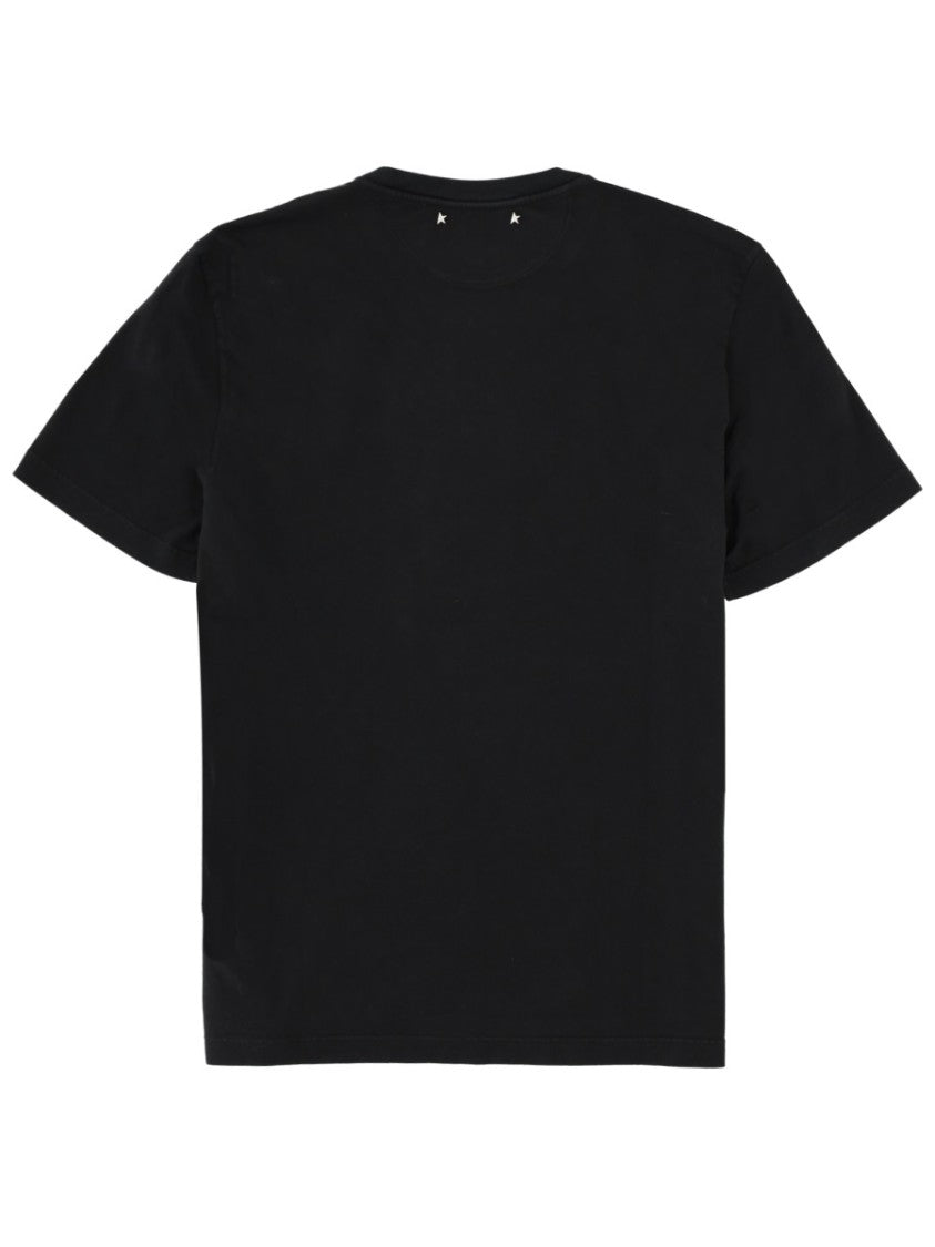 Golden Goose Tonal Glossy Flag Print Cotton T-Shirt