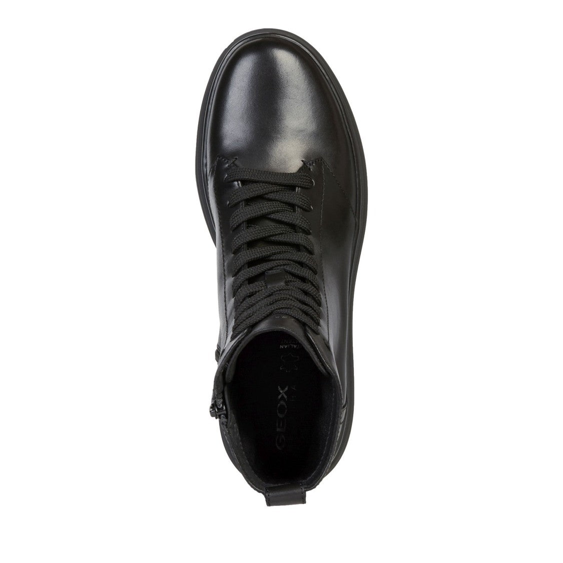 Geox Phaolae Black Wool-Lined Leather Ankle Boots