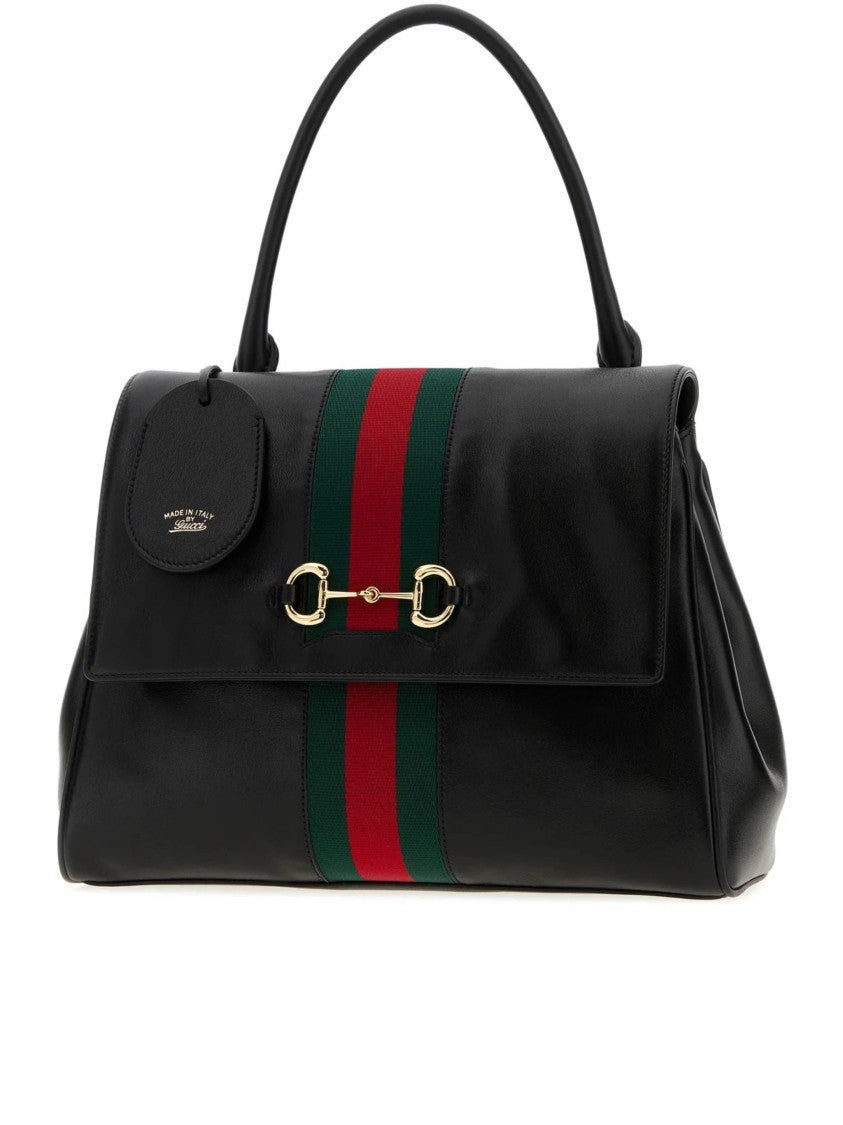 Gucci Black Horsebit Leather Handbag