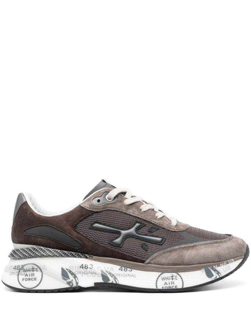 Premiata Low-Top Sneakers With Dark Grey Suede