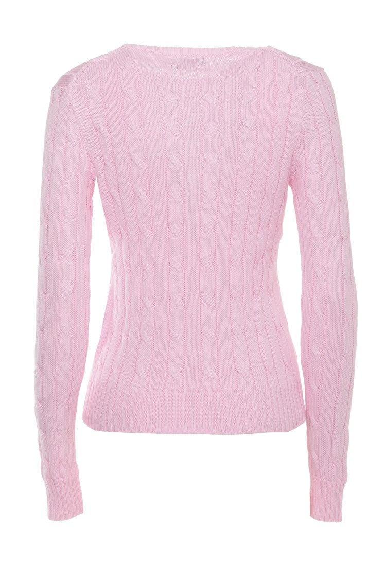 Polo Ralph Lauren Light Pink Pony Braided Sweater