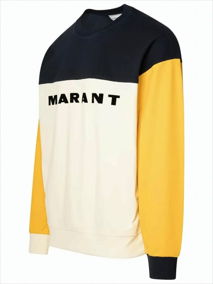 Isabel Marant Color-Block Long-Sleeve T-Shirt With Bold Lettering