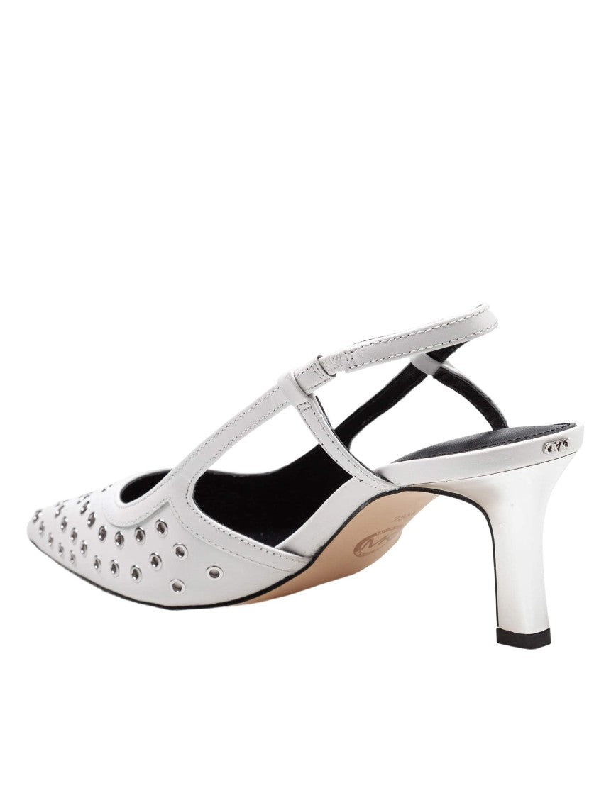 Michael Kors Alora Slingback In White Leather