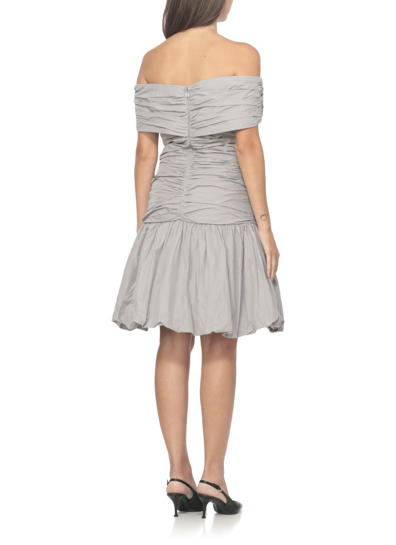 Rotate Draped Mini Dress With Rear Zip Closure