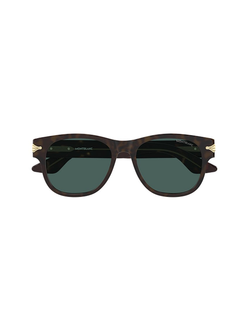 Montblanc Brown Mb0478s Rectangular Tortoiseshell Sunglasses