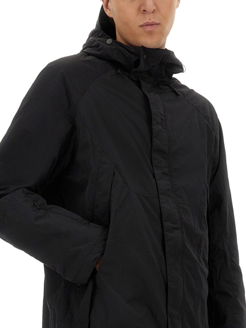 Jg1 Black Nylon Parka With Textured Finish