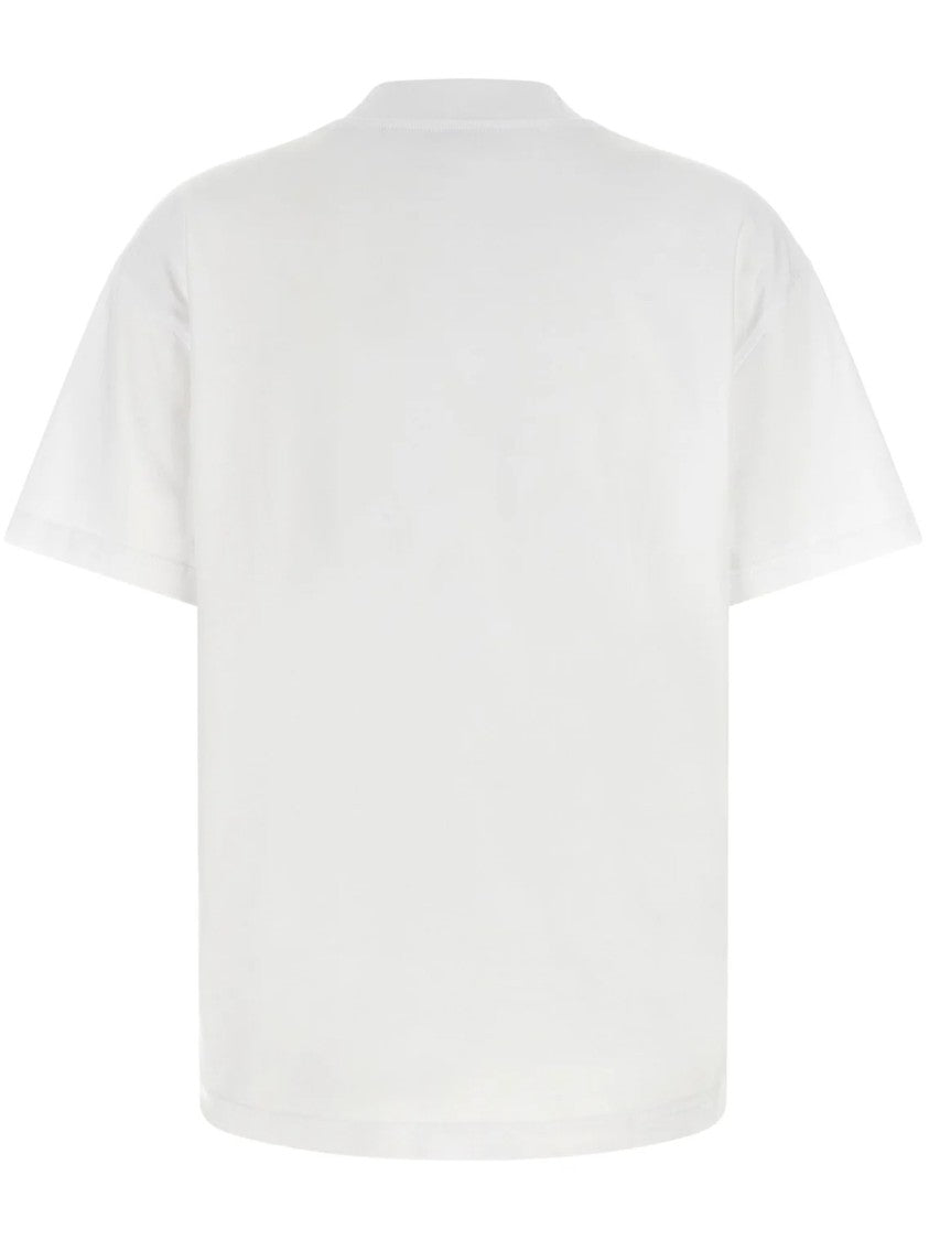 Off-White Relaxed Fit Cotton Tee With Oversized Logo