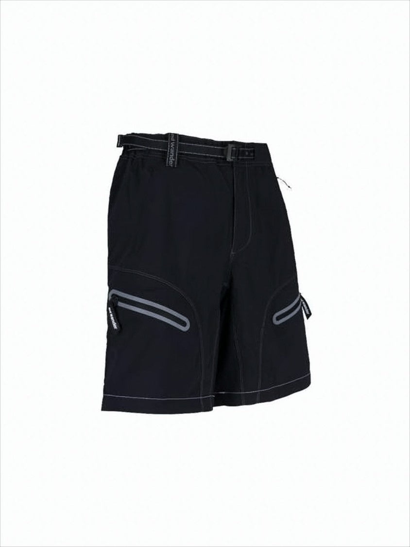 And Wander Functional Black Shorts With Adjustable Belt