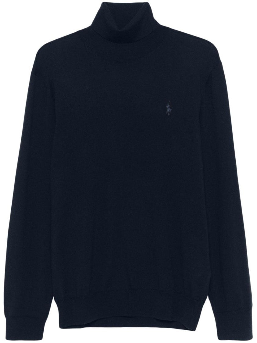Polo Ralph Lauren Navy Blue Rws Wool Turtleneck