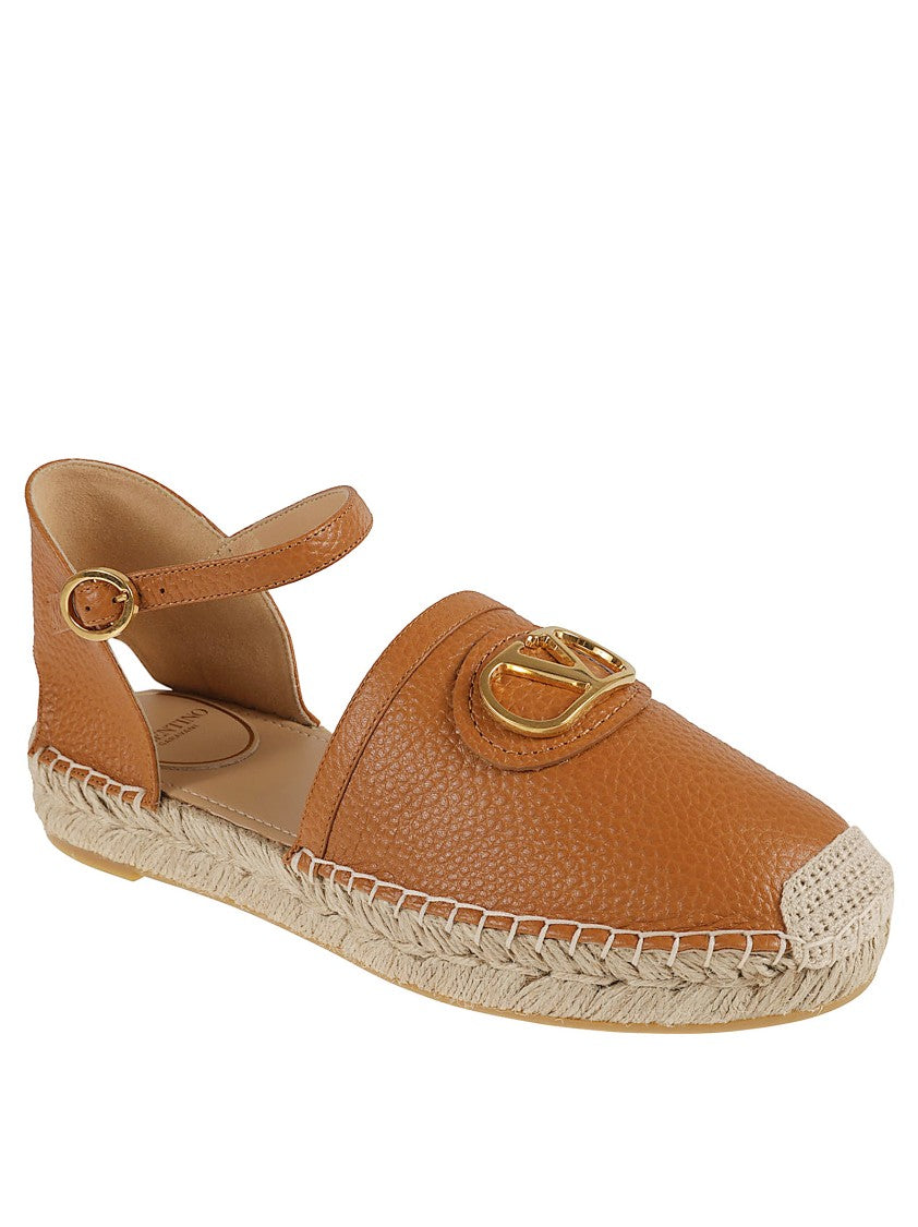 Valentino Garavani Espadrille Flat Shoes With Textured Leather